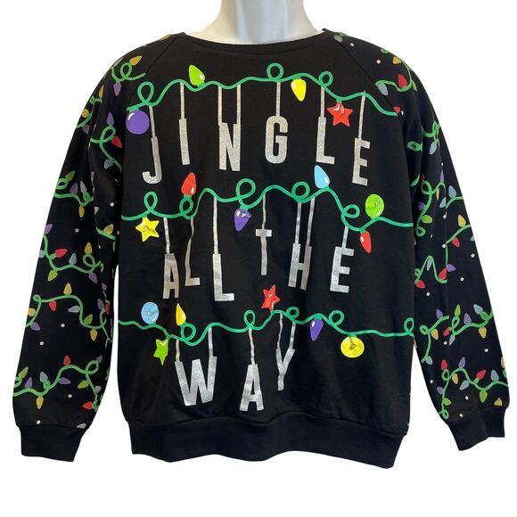 Freeze JINGLE ALL THE WAY Light Up Ugly Christmas Sweatshirt Size Large - Picture 1 of 4
